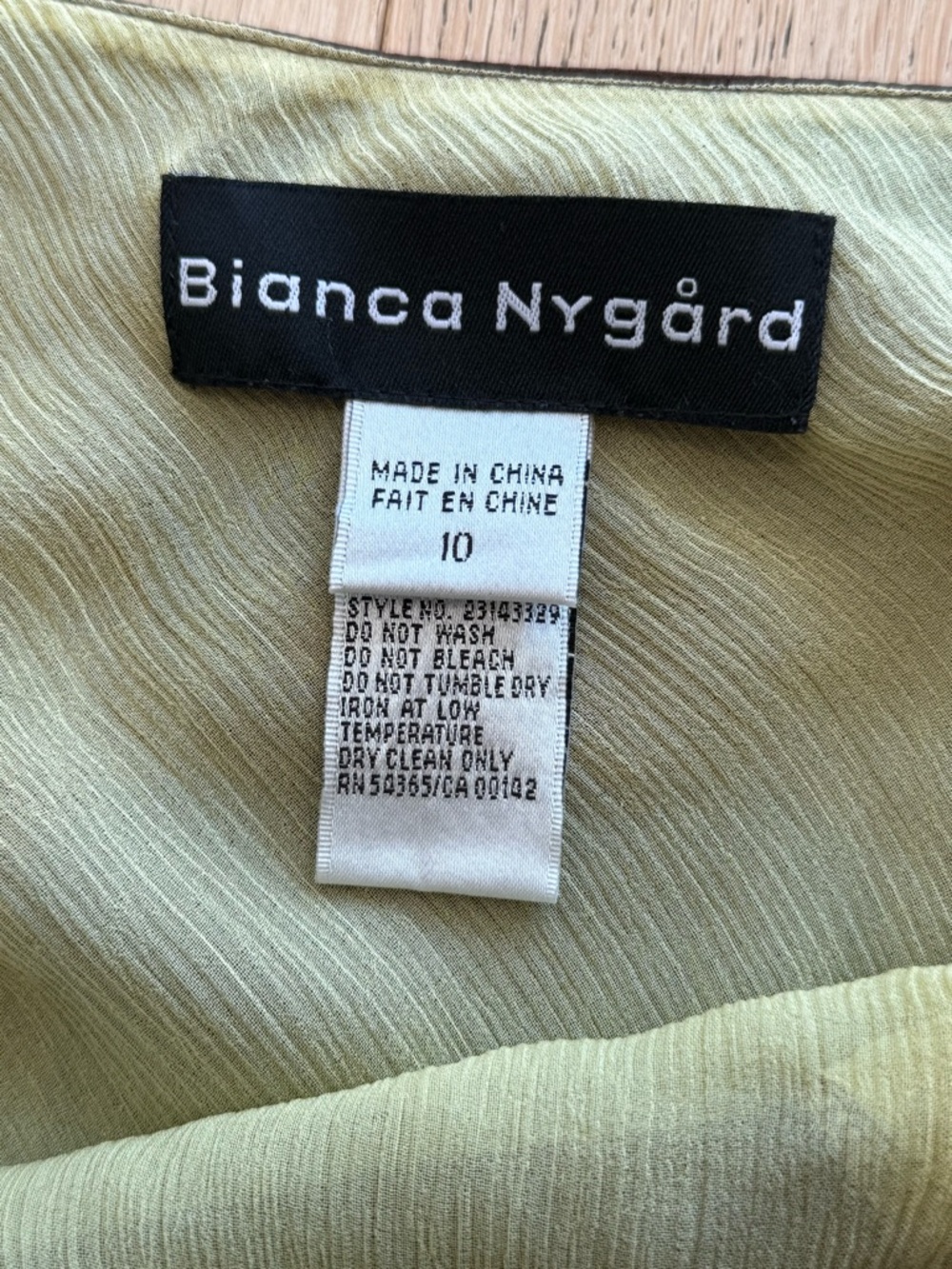 Vintage Bianca Nygård 100% Silk Bias Skirt NWT Brown Chartreuse Layered Midi 10 - Picture 9 of 11